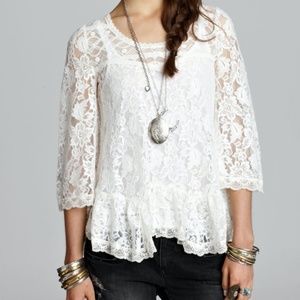 White Lace Free People Blouse